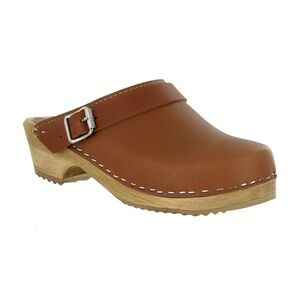 Mia Brown Leather Clogs